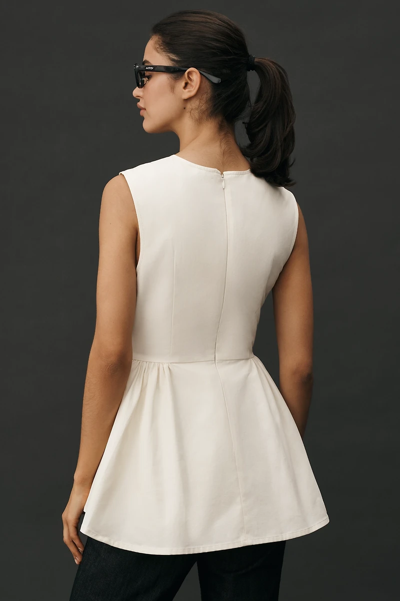 Mare Sleeveless Waisted Peplum Top