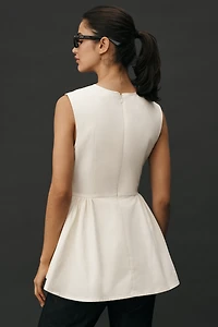 Mare Sleeveless Waisted Peplum Top