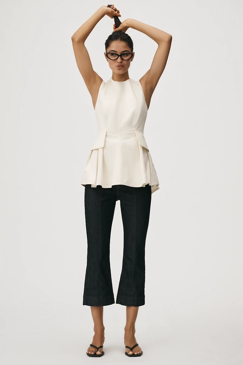 Mare Sleeveless Waisted Peplum Top