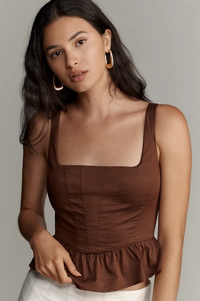 Mare Square-Neck Peplum Tank