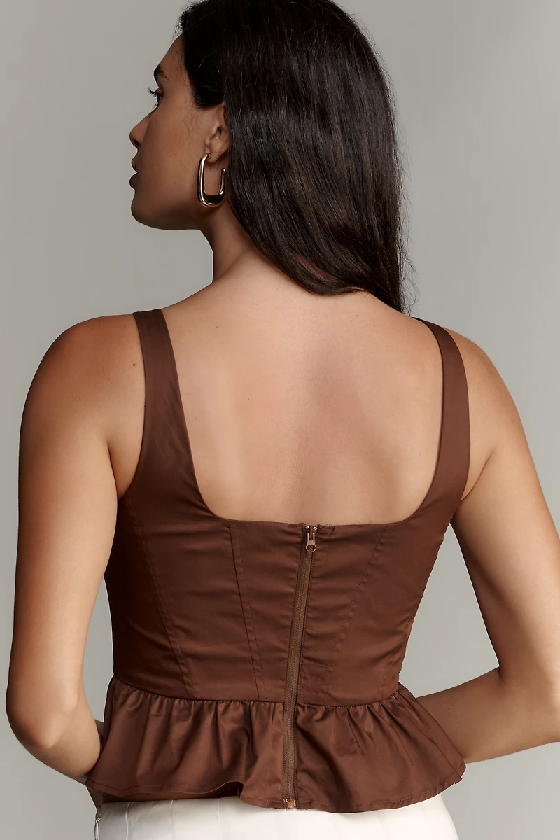 Mare Square-Neck Peplum Tank