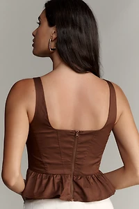 Mare Square-Neck Peplum Tank