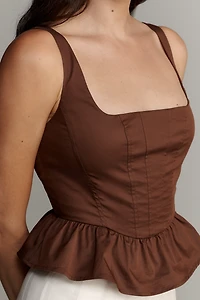 Mare Square-Neck Peplum Tank