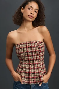 Mare Strapless Plaid Top