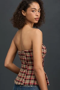 Mare Strapless Plaid Top