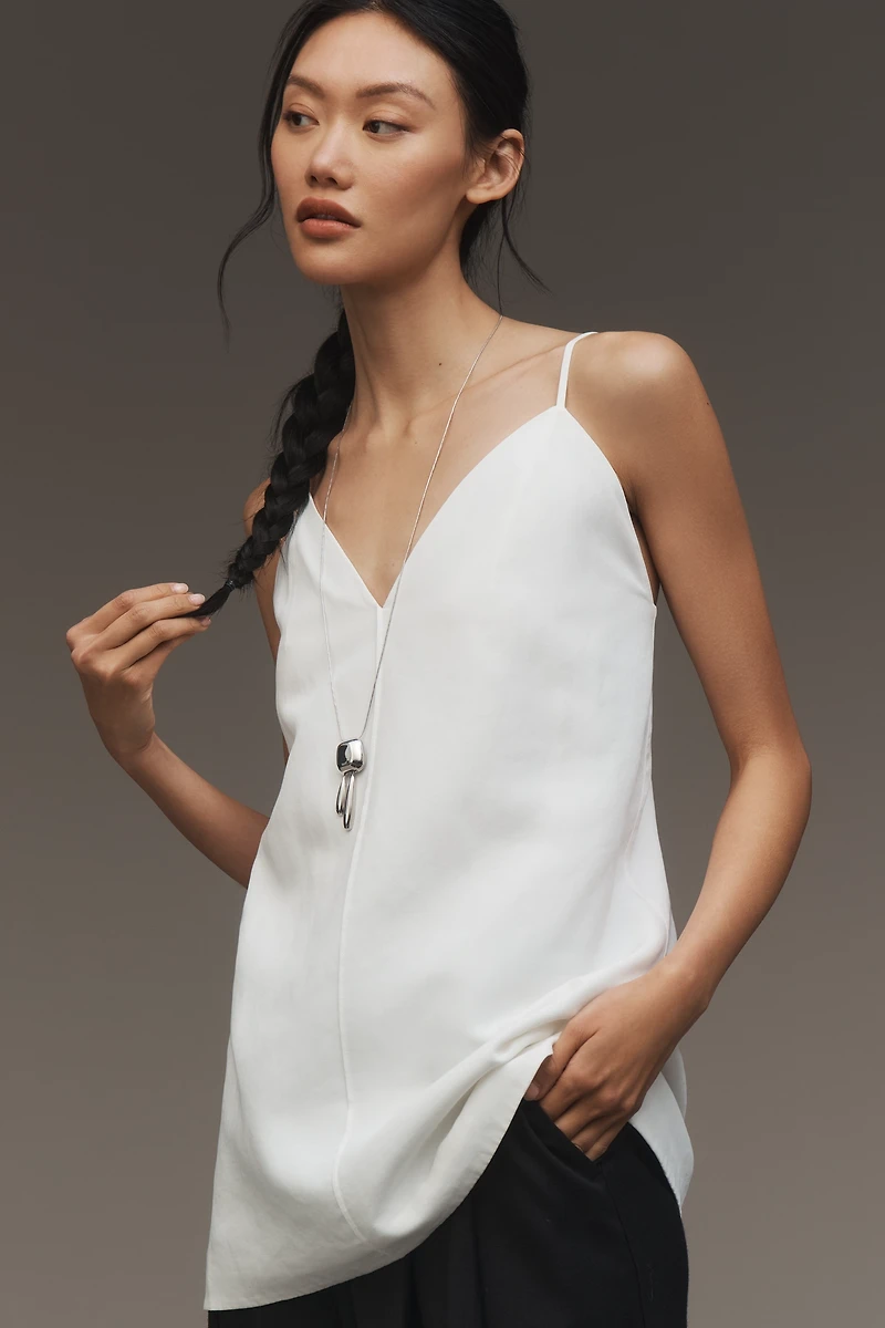 Mare Linen Blend V-Neck Tunic Tank