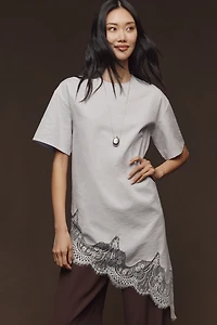 Mare Asymmetric Lace Top