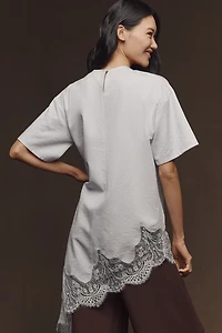 Mare Asymmetric Lace Top