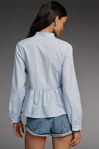 Mare Long-Sleeve Cinched Front Top