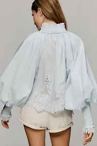 Mare Lace Inset Long-Sleeve Blouse