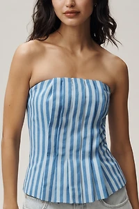 Mare Cotton Strapless Pleated Top
