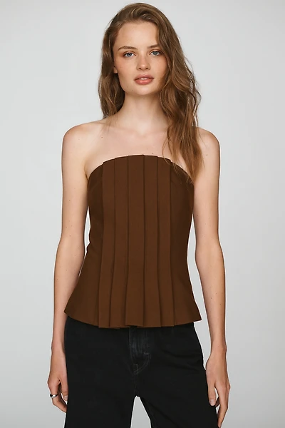 Mare Strapless Pleated Top