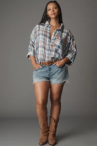 Pilcro Long-Sleeve Oversized Buttondown Shirt