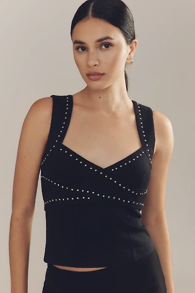 By Anthropologie Twist-Front Grommet Tank Top