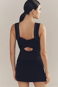 By Anthropologie Twist-Front Grommet Tank Top