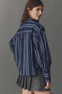 Maeve Tie-Neck Cotton Blouse