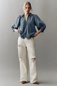 The Bella Femme Denim Buttondown Top by Pilcro