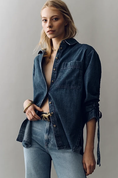 Pilcro Oversized Denim Buttondown Shirt
