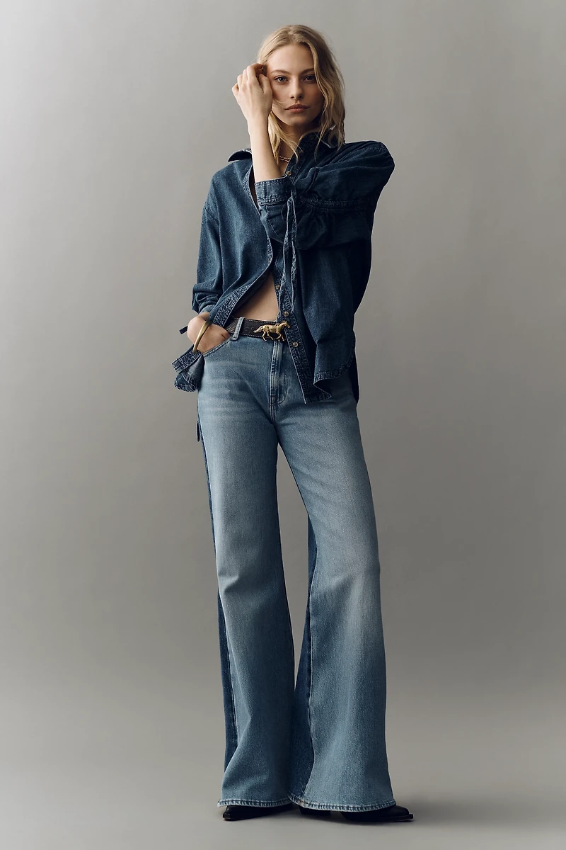 Pilcro Oversized Denim Buttondown Shirt