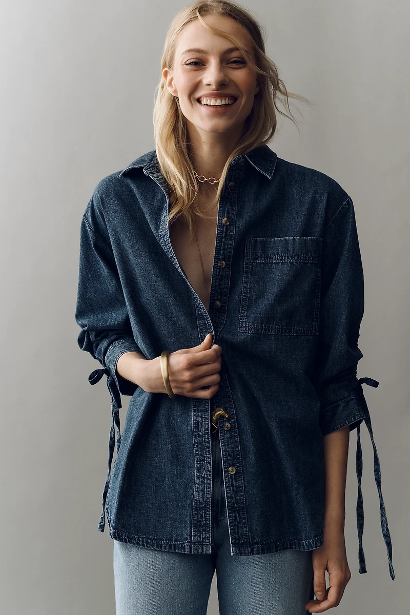 Pilcro Oversized Denim Buttondown Shirt