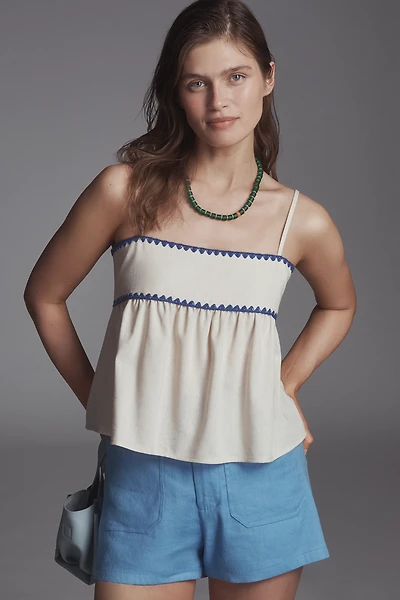 En Saison Donatella Cotton Linen Tank Top