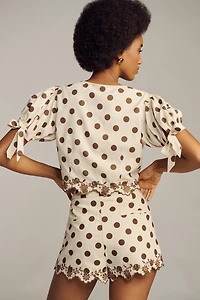 Jacquie The Label Eva Linen Blend Crop Top