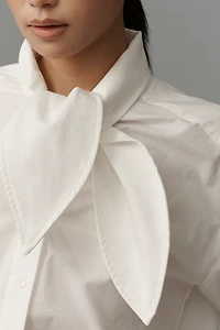 En Saison Marleigh Tie-Neck Buttondown Shirt
