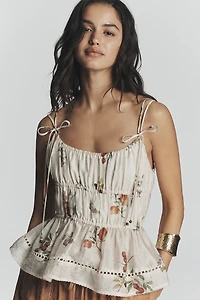 En Saison Tulsa Sleeveless Peplum Top