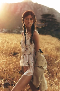 En Saison Tulsa Sleeveless Peplum Top