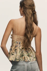 En Saison Carrera Ruffled Short-Sleeve Top