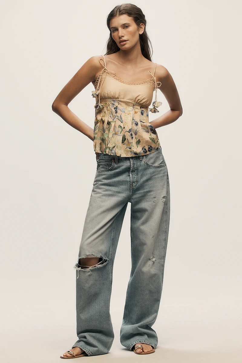 En Saison Carrera Ruffled Short-Sleeve Top