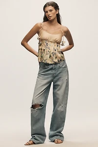 En Saison Carrera Ruffled Short-Sleeve Top