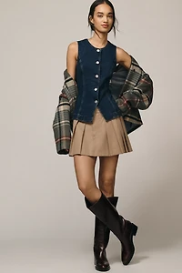 Maeve Crew-Neck Denim Vest