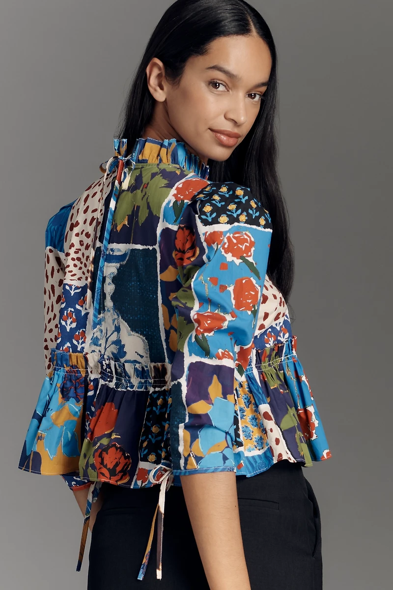 Hunter Bell Willa Cropped Peplum Top