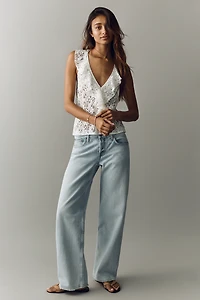 Flat White Lace Halter Top