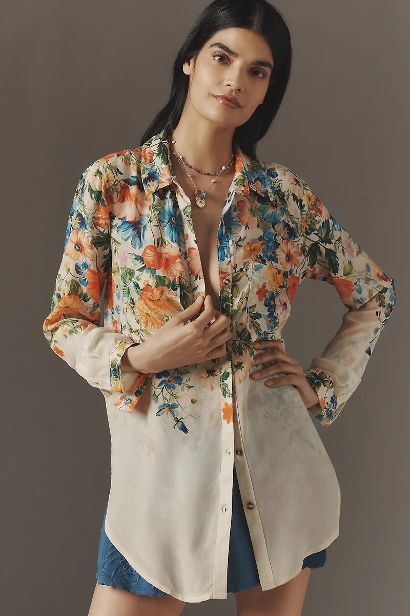 The Romy Relaxed Buttondown Shirt by Pilcro
