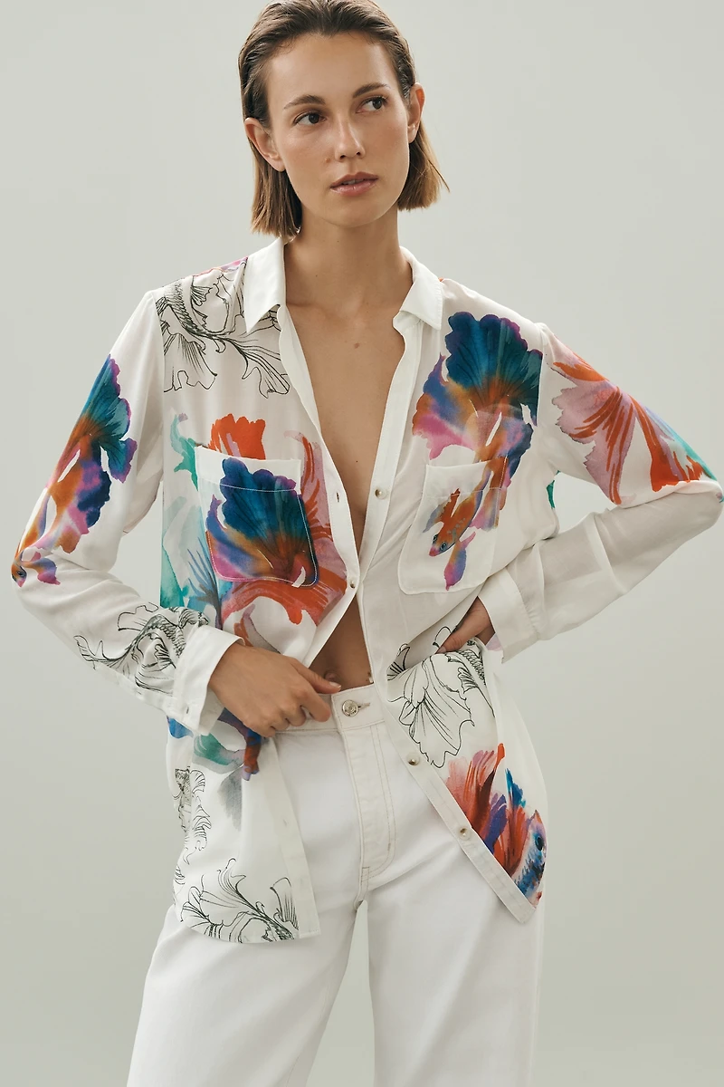 Romy Relaxed Buttondown Shirt by Pilcro