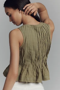 The Lottie Pleated Linen Tank