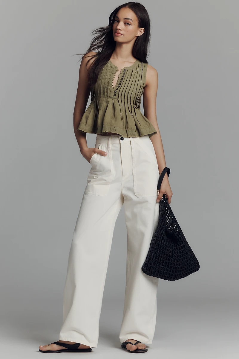 The Lottie Pleated Linen Tank