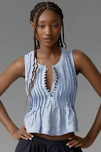 The Lottie Pleated Linen Tank