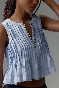 The Lottie Pleated Linen Tank