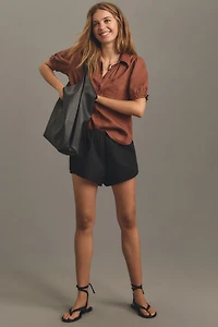 The Aly Linen Puff-Sleeve Blouse by Pilcro