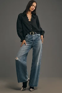 The Keira Collared Button-Front Blouse by Pilcro: Long-Sleeve Edition