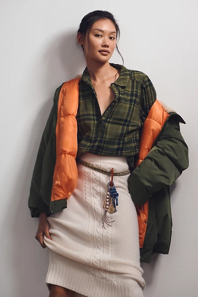 The Tallulah Puff-Sleeve Plaid Buttondown Top by Pilcro