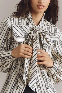 Hope for Flowers by Tracy Reese Long-Sleeve Tie-Neck Blouse