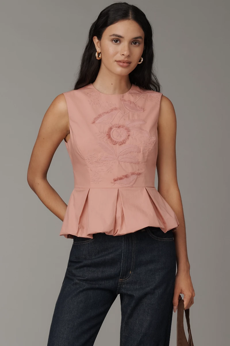 Hope for Flowers by Tracy Reese Embroidered Peplum Top