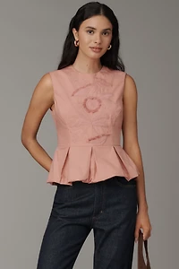 Hope for Flowers by Tracy Reese Embroidered Peplum Top