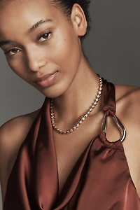 By Anthropologie Silky Halter Hardware Top