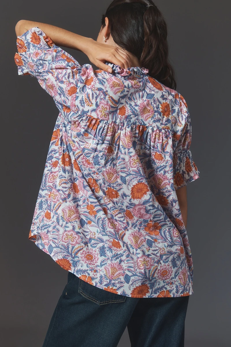 Mille Marnie Short-Sleeve Buttondown Shirt