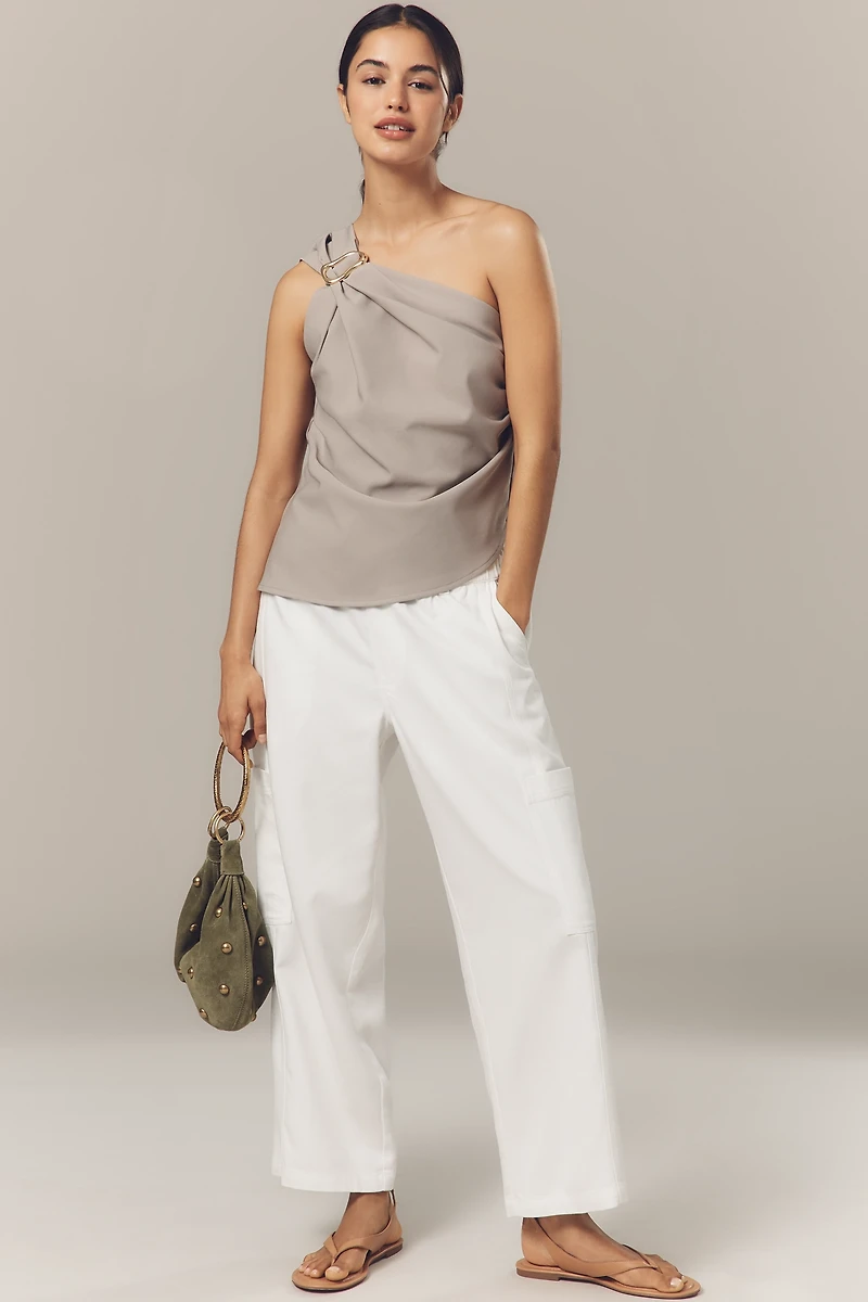 By Anthropologie One-Shoulder Hardware Draped Top